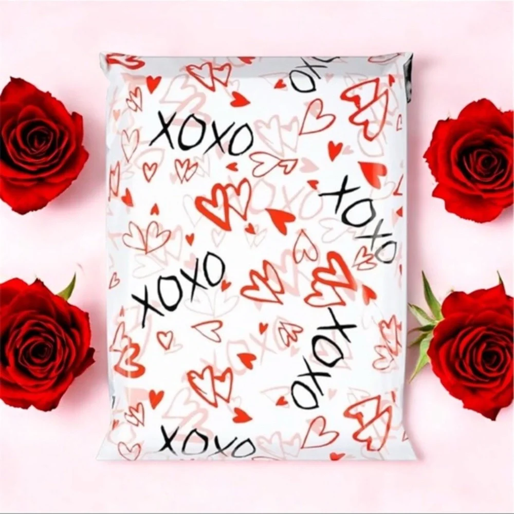 (10) 10x13 Valentines Roses Poly Mailers